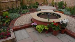 hard landscaping pond and patio